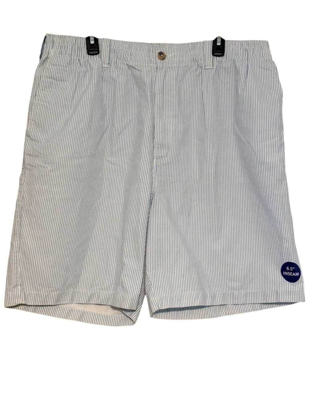Men's Harbor Bay by DXL Blue White Striped Flat Front Shorts Size 2XLT
